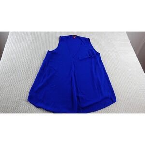 VINCE CAMUTO Women's Royal Blue Sleeveless Blouse Top Size M